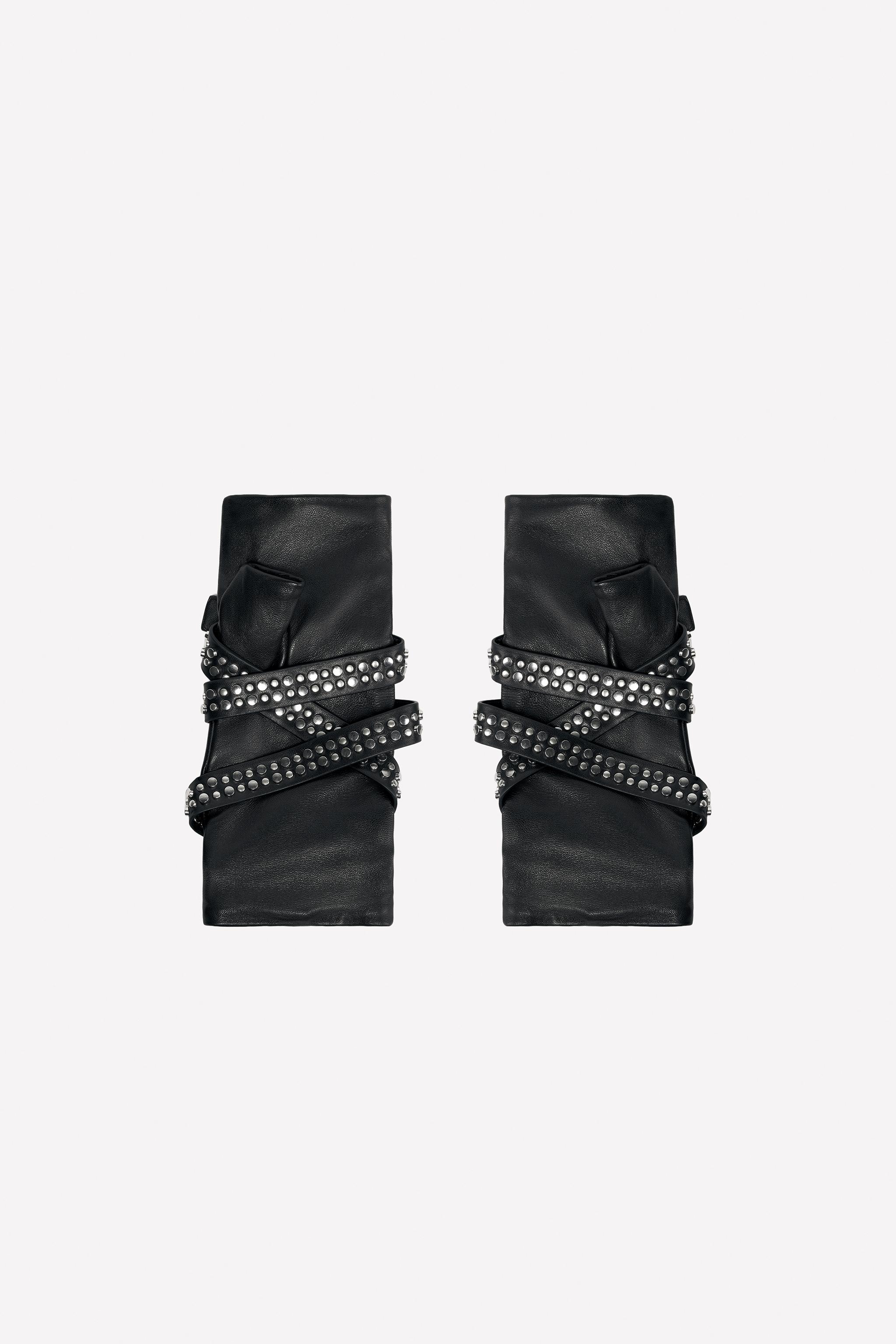 LEATHER MITTENS WITH BELT AND STUDS LUDOVIC DE SAINT SERNIN x ZARA